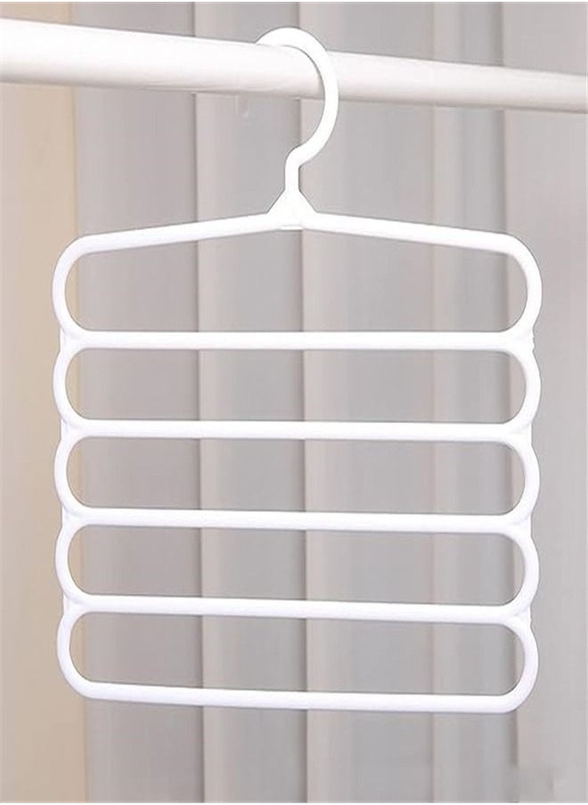 Goolsky Goolsky Pants Hangers Space Saving - 5 Pack Multi-Functional Pants Rack, Non-Slip Clothes Closet Storage Organizer for Pants Jeans Trousers Skirts Scarf Tie (5Pack with 25 Clips)  - Image 1
