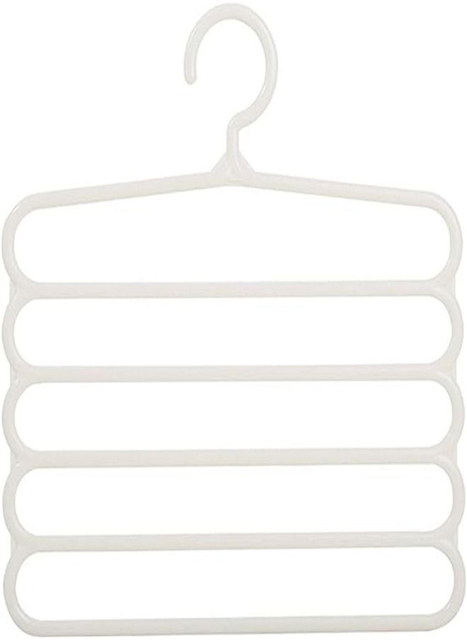 Goolsky Goolsky Pants Hangers Space Saving - 5 Pack Multi-Functional Pants Rack, Non-Slip Clothes Closet Storage Organizer for Pants Jeans Trousers Skirts Scarf Tie (5Pack with 25 Clips)  - Image 3