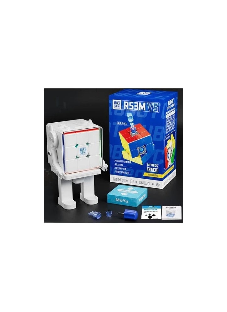 MoYu RS3M V5 3x3 Magnetic Cube Dual Adjustment with Robot Box Stickerless Latest 2023 Release