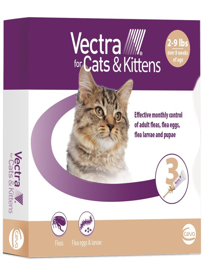 Vectra for Cats & Kittens Flea Treatment & Prevention for Small Cats (2-9 lbs.) 3-Month Supply - Image 1