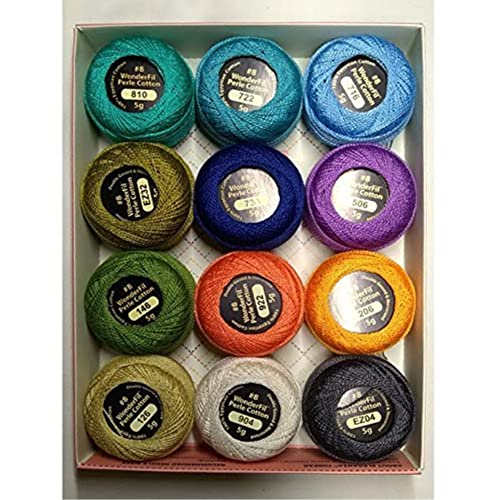 ELEGANZA Wonderfil Eleganza 8 Perle Cotton Embroidery Thread Sampler Collection Coral Reef