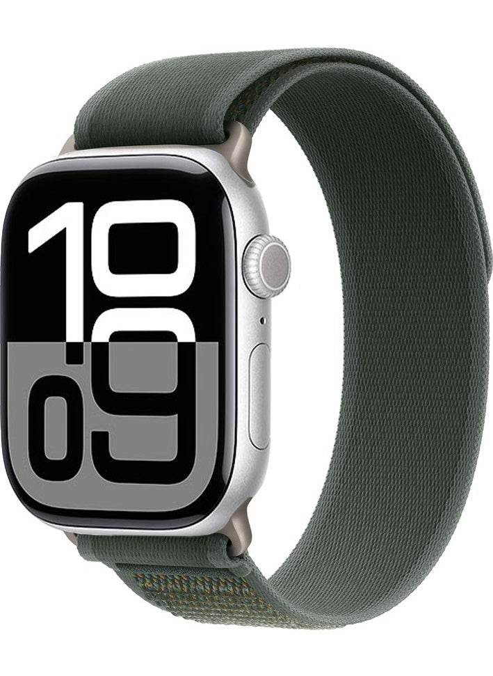 BLS Store Watch 10 46MM Compatible Zore Krd-77 Strand Strap-Green 
