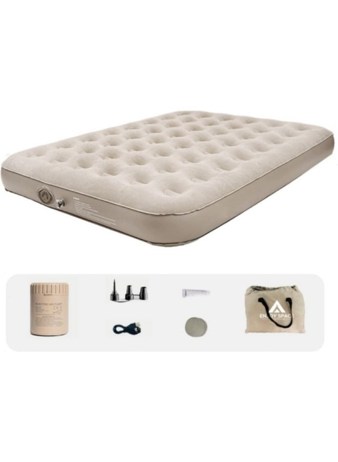 Air Bed Mettress with Built-in Electric Pump, Inflatable Air Mettress Sleeping Pad, Portable Roll Up Bed, Inflatable Outdoor Mat 200 * 152 * 25cm  - Image 1