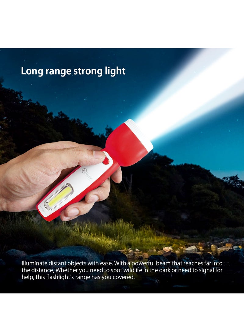 Rechargeable LED Flashlight Torch Long Range Strong Light And Long Battery Life With Tail Light Design