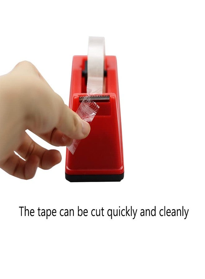 DBKMPZ Classic Desktop Tape Dispenser,1 in Core,Non-Skid Base - with 1 Premium Rolls Invisible Clear Tape, Perfect for Office, Home, School (Red) - Image 5