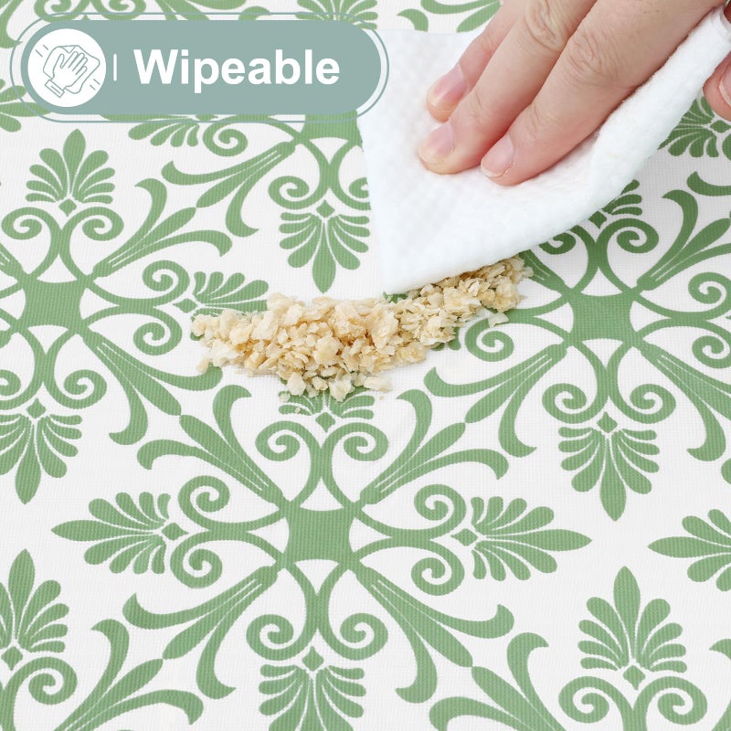 Misaya Rectangle Vinyl Table Table Cloth مرنة الفانيلا المائدة المدعومة المدعومة 100 ٪ غطاء طاولة بلاستيكي مقاوم للماء يناسب 5 أقدام طاولات قابلة للطي للتخييم في الهواء الطلق (Sage Green 30 "" × 60 "") - Image 4
