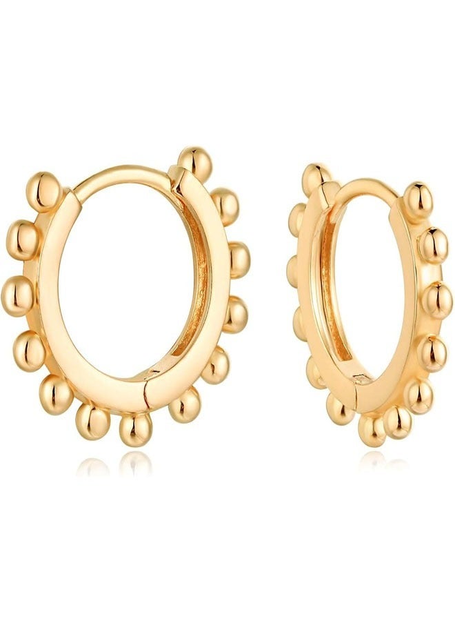 Mevecco Women Huggie Earrings Gold Hoop Sleeper 14K Gold Filled Small Simple Handmade Hypoallergenic Everyday Jewelry - Image 1