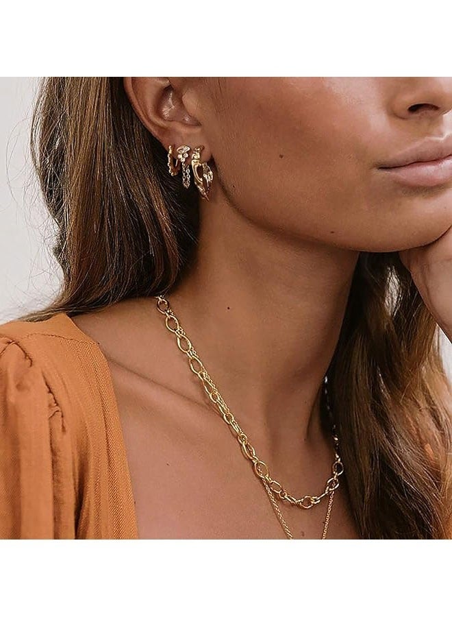 Mevecco Women Huggie Earrings Gold Hoop Sleeper 14K Gold Filled Small Simple Handmade Hypoallergenic Everyday Jewelry - Image 2