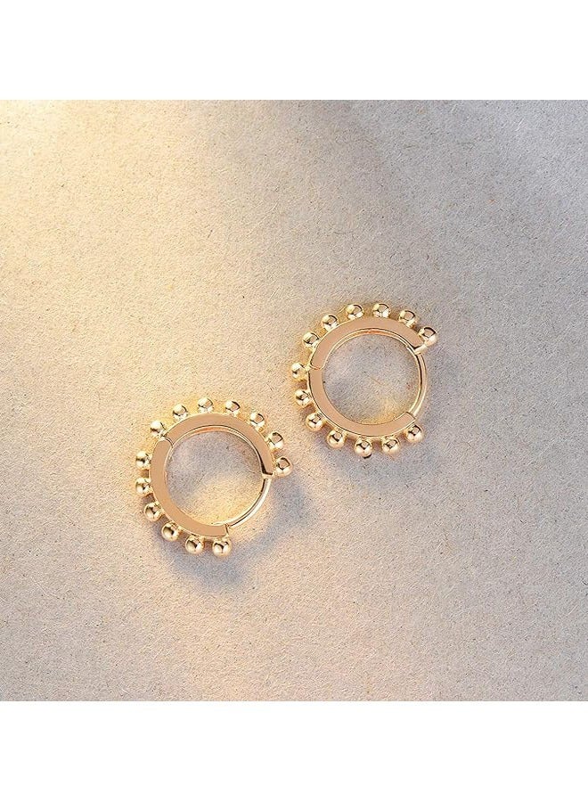 Mevecco Women Huggie Earrings Gold Hoop Sleeper 14K Gold Filled Small Simple Handmade Hypoallergenic Everyday Jewelry - Image 5