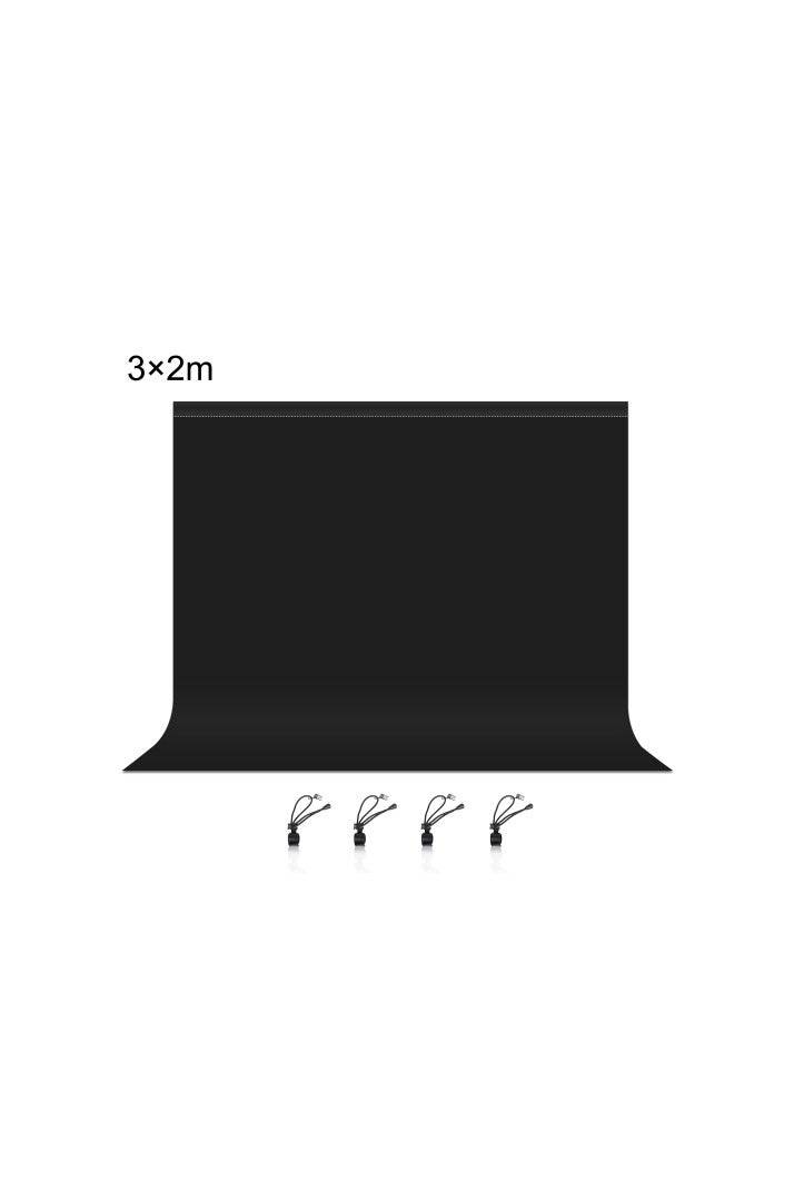بولوز بولووز PULUZ خلفية تصوير 3م × 2م – قماش خلفية أسود سميك للاستوديو، تصوير الفيديو، البورتريه وتصوير المنتجات – PU5214B - Image 1