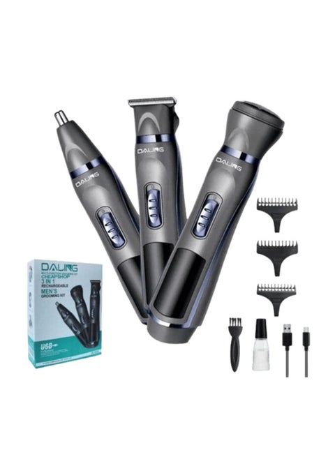 3-in-1 Body Trimmer for Men,ShowerProof Body Shaver Groomer for Sensitive Areas,Safe All-in-One Style Kit for Body, Underarms, Beard, Face, Nose Hair