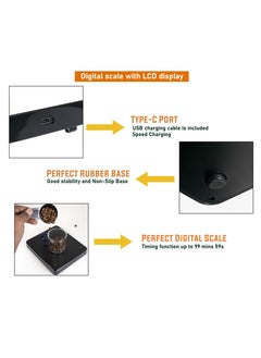 MIBRU Coffee Scale With Timer Square Pour Over V60 Drip Digital With LCD Display For Kitchen Cooking Baking  - Image 5