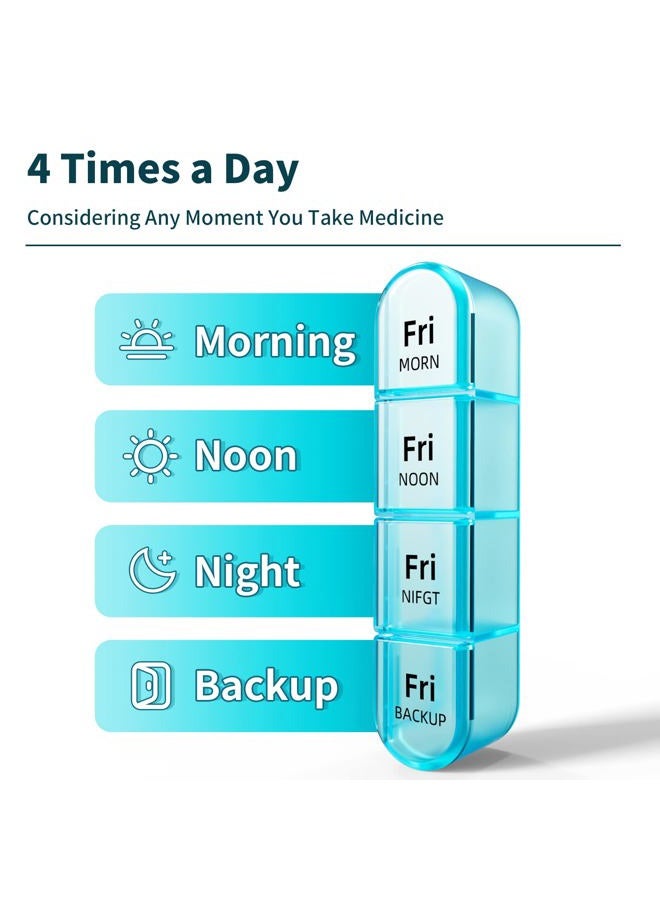 Daviky Weekly Pill Organizer 4 Times a Day, Pill Box 7 Day, Medicine Organizer Portable for Travel with Removable Individual Pill Case Pill Container to Hold Daily Vitamin, Supplement and Medication - Image 3