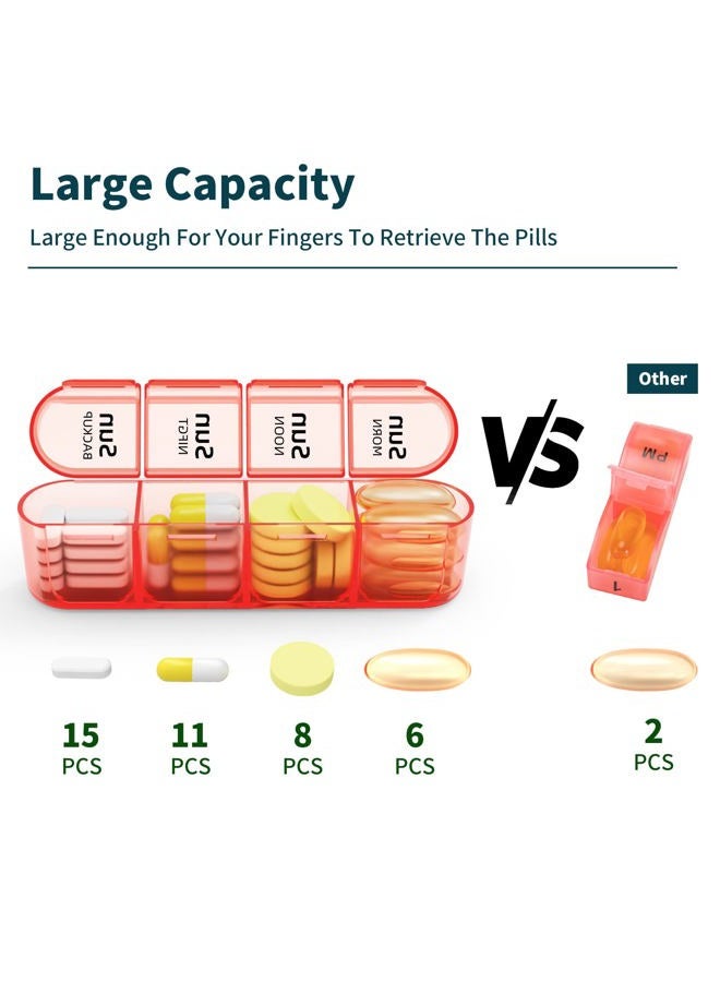 Daviky Weekly Pill Organizer 4 Times a Day, Pill Box 7 Day, Medicine Organizer Portable for Travel with Removable Individual Pill Case Pill Container to Hold Daily Vitamin, Supplement and Medication - Image 2