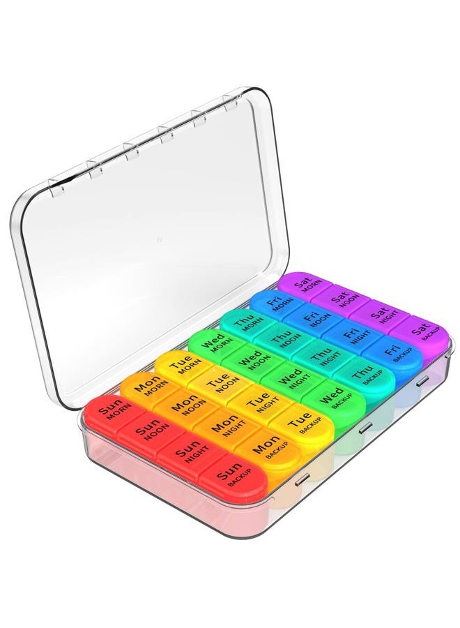 Daviky Weekly Pill Organizer 4 Times a Day, Pill Box 7 Day, Medicine Organizer Portable for Travel with Removable Individual Pill Case Pill Container to Hold Daily Vitamin, Supplement and Medication - Image 1
