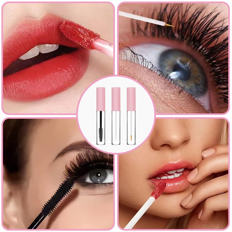 uadbau 3 Pack 10ml Clear Mascara Tube with Wand, Empty Eyeliner Tube and Empty Lip Gloss Tubes, Premium Eyelash Cream Container Bottle with Leak Stoppers, Ideal Kit for DIY Cosmeticsâ€¦ - Image 2