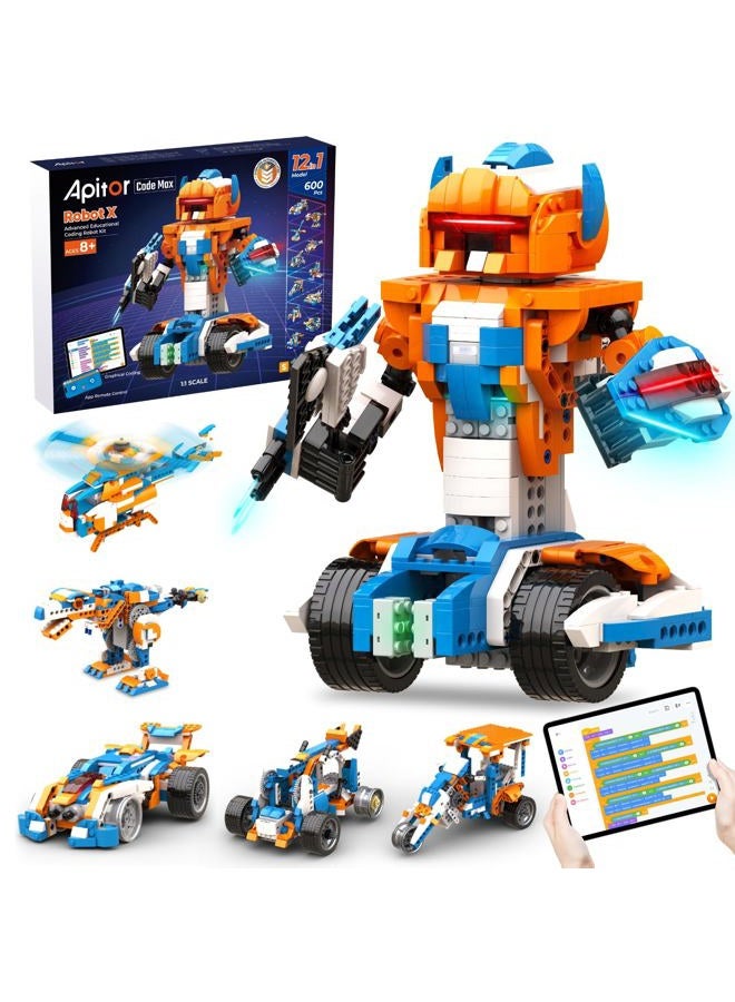 Apitor Robot X, STEM Robot Toys for Kids 8-12, Coding Toy for Boys 8+ Year Old Children, STEM Toys, 12-in-1 Robotic Building Kit, Science Kits for Kids, Programmble Gifts for Boys Christmas Birthday - Image 1