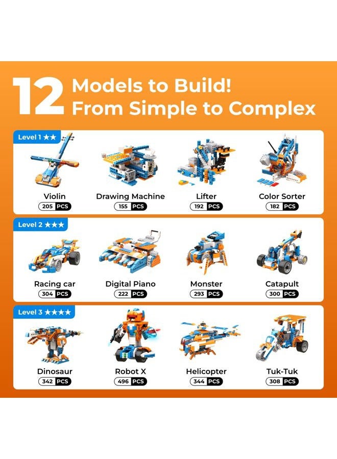 Apitor Robot X, STEM Robot Toys for Kids 8-12, Coding Toy for Boys 8+ Year Old Children, STEM Toys, 12-in-1 Robotic Building Kit, Science Kits for Kids, Programmble Gifts for Boys Christmas Birthday - Image 3
