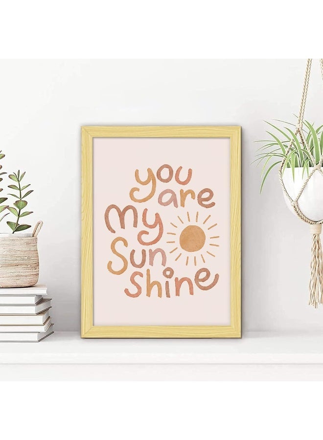 LIYAOLI You Are My Sunshine Framed Wall Art Decor 3 Panel 12x16 Inch Heart Rainbow Nursery Boho Kids room Baby Girl Bedroom Decor for Nursery Decor - Image 4