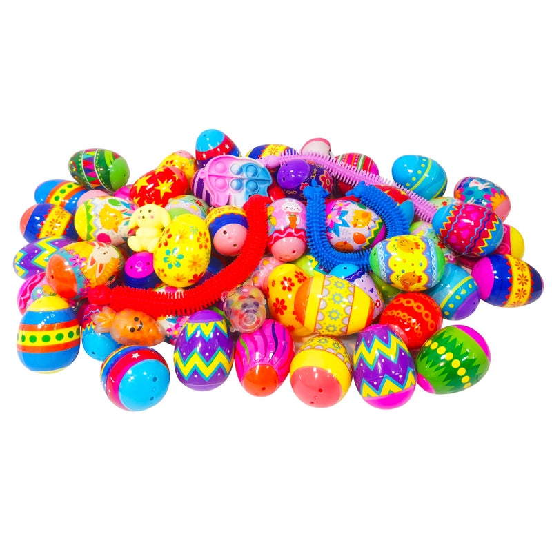 Cherislpy 36 Pack Prefilled Easter Eggs with Fidget Toys Bright Colorful Easter Eggs Prefilled with Variety Easter Stress Toys Inside Great for Kids Toddler Easter Basket Stuffers Eggs Fillers Party Favors - Image 3