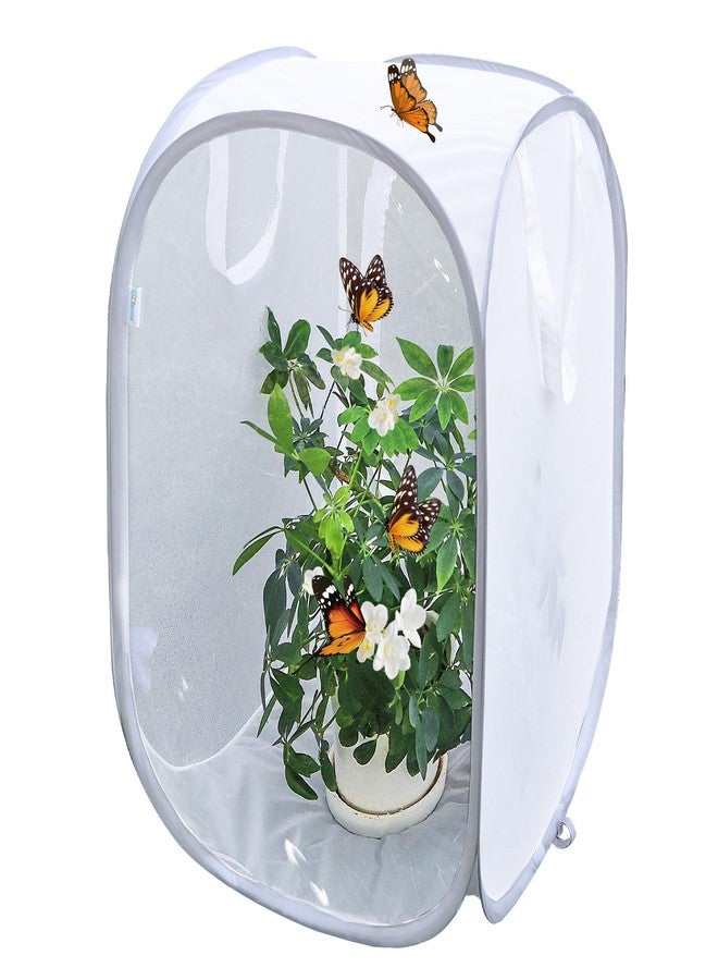 GDanes Pop-up Insect and Butterfly Habitat Cage Terrarium Clear Mesh Enclosure - 16.33" x 16.14" x 23.6" - Image 1