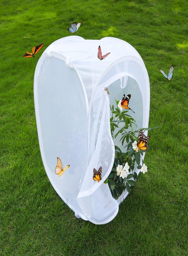 GDanes Pop-up Insect and Butterfly Habitat Cage Terrarium Clear Mesh Enclosure - 16.33" x 16.14" x 23.6" - Image 3