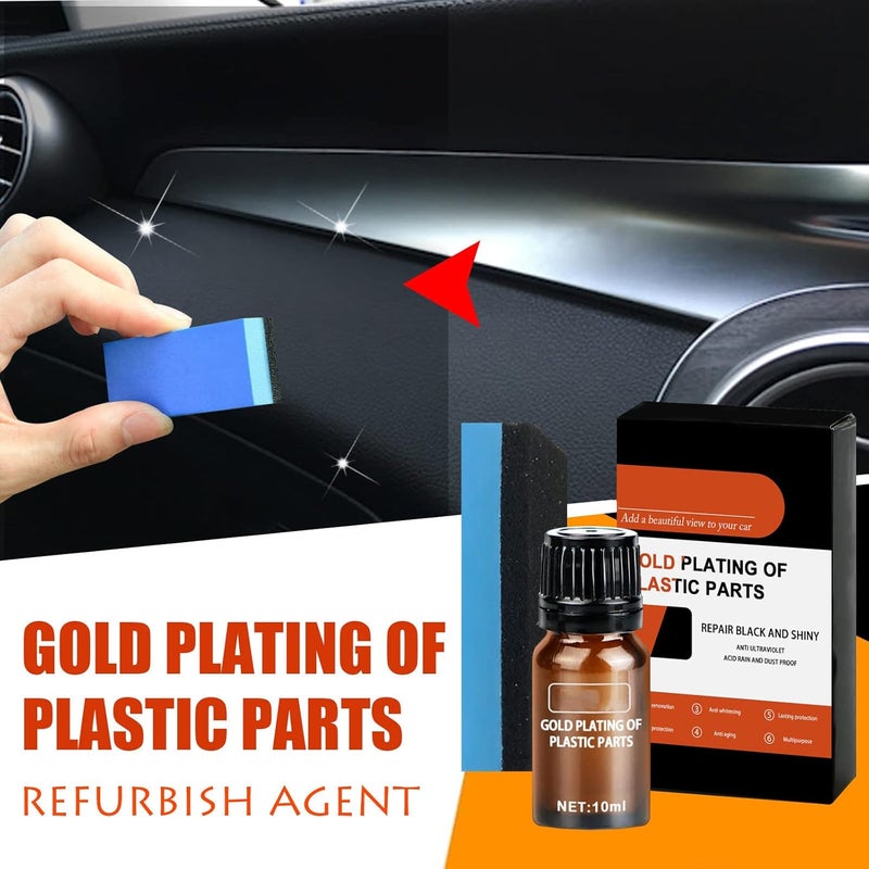 comfrt Plastic Parts Refurbish Agent, Plastic Parts Refurbish Agent Car Exterior Restorer, Car Refurbishment Cleaning Agent Plastic Refreshing, Plastic Retreading Agent, with Sponge, 30ml (4set) - Image 2