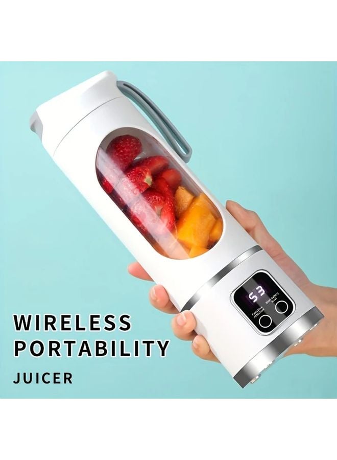 Purple 450ml Portable USB Rechargeable Blender LED Display Juicer For Smoothies - Image 2