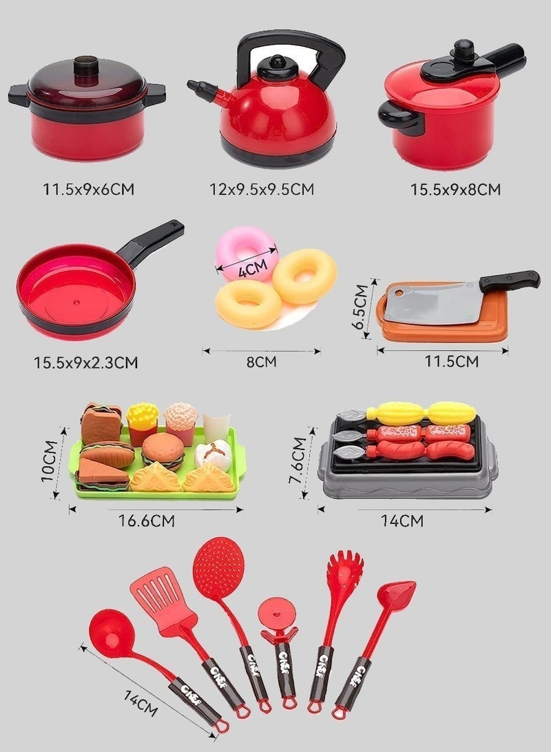 GOOGO Kids Kitchen Game Set of 73 Pcs,Pretend Playset for Boys and Girls,Cutting Fruit Toy,Simulation Cooking Game - Image 2