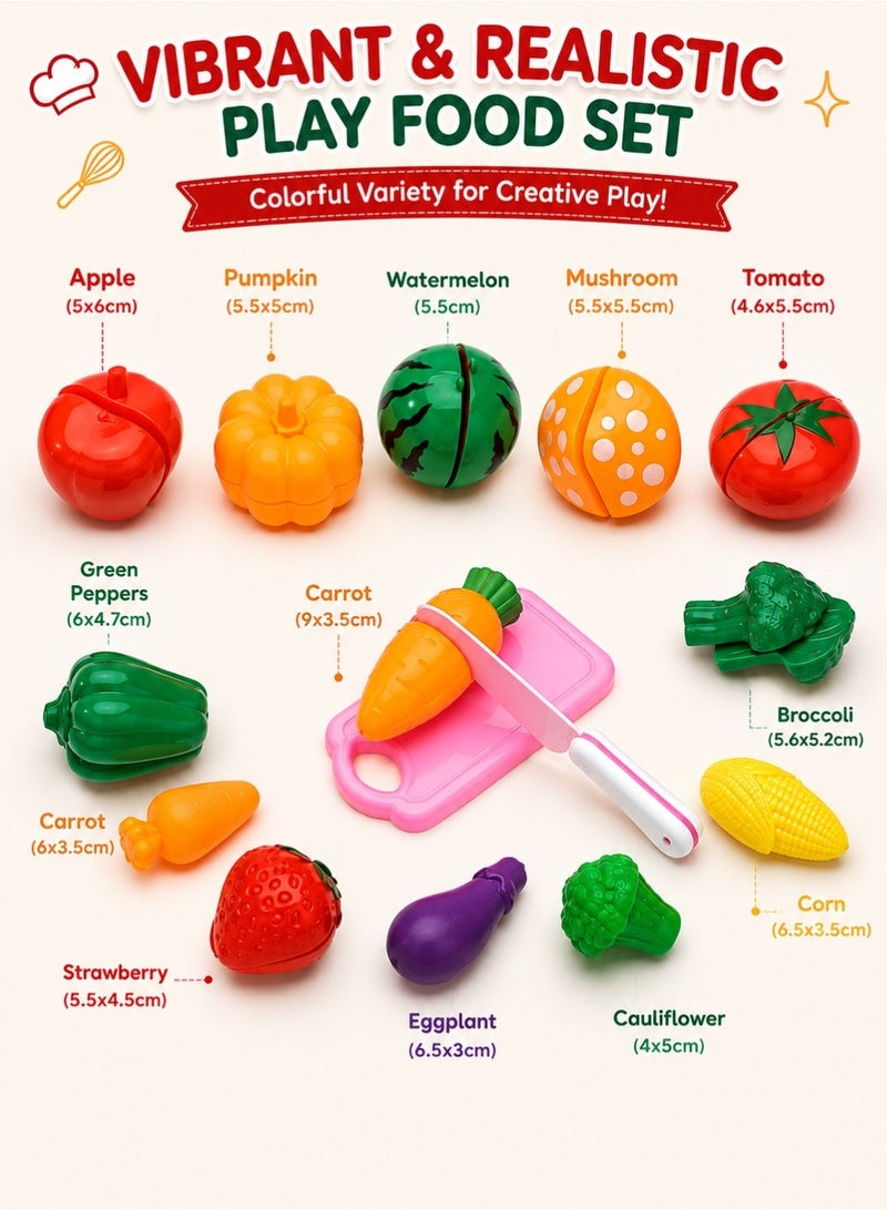 GOOGO Kids Kitchen Game Set of 73 Pcs,Pretend Playset for Boys and Girls,Cutting Fruit Toy,Simulation Cooking Game - Image 3