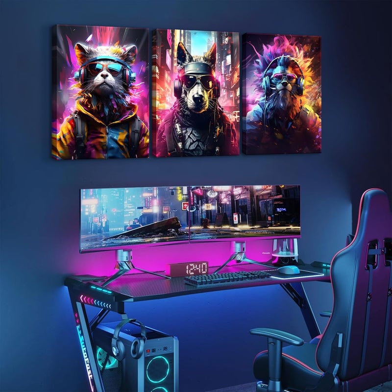 QGNBGBJ Colorful Graffiti Animal Gaming Posters Set - Image 5