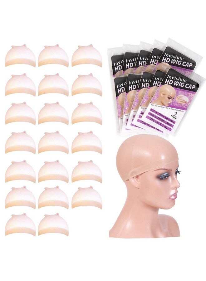 Tinashe 20Pcs Hd Wig Caps For Lace Front Wig Elastic Medium Nylon Stocking Caps Stretchy Wig Cap Light Brown Wig Caps For Cosplay Breathable Nylon Wig Caps For Women(10Pack/20Pcs) - Image 1