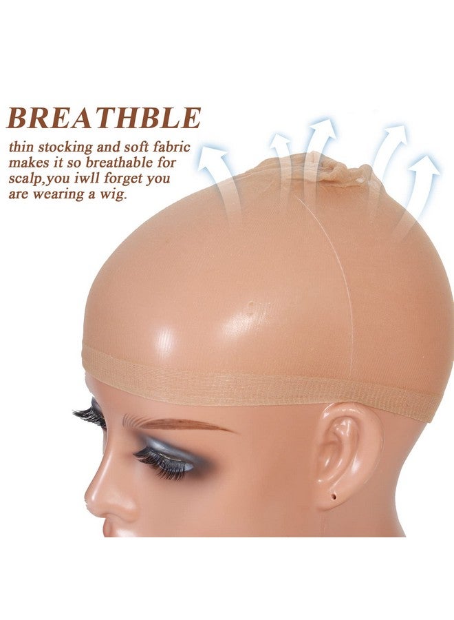 Tinashe 20Pcs Hd Wig Caps For Lace Front Wig Elastic Medium Nylon Stocking Caps Stretchy Wig Cap Light Brown Wig Caps For Cosplay Breathable Nylon Wig Caps For Women(10Pack/20Pcs) - Image 2