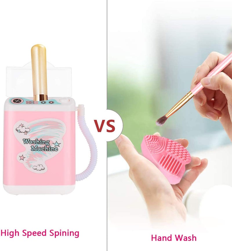 Mini Electric Makeup Sponge Washing Machine, Makeup Brush Cleaner, Beauty Cleaning makeup Tool, Dollhouse Toy Cosmetic Brush Powder Puff Washer - Image 3