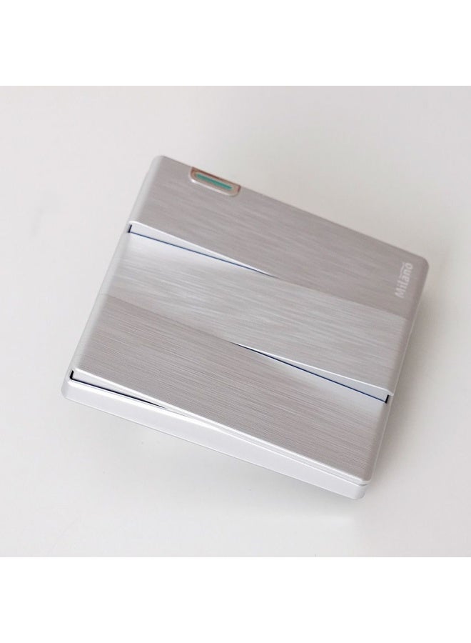 Milano 10A 3G 1W Switch Electrical Switches Sockets Outlets For Home Appliances Office Hotel Conventional Construction Project Aura Slvr - Image 2