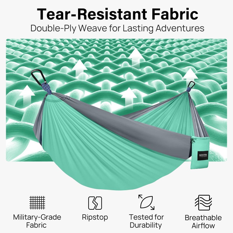 Kootek Camping Hammock 500 lbs Capacity, Portable Hammocks with Tree Straps & Attached Carry Bag, Camping Essentials Gear, Perfect for Outside Indoor Hiking Beach Backpack Travel - Image 3