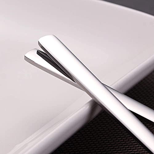 Leeonz 4Pcs Soup Spoons Stainless Steel Round Tablespoons, 8.26 Inch Long Handle Dinner Rice Korean Spoons Set for Home Kitchen Restaurant - Image 4