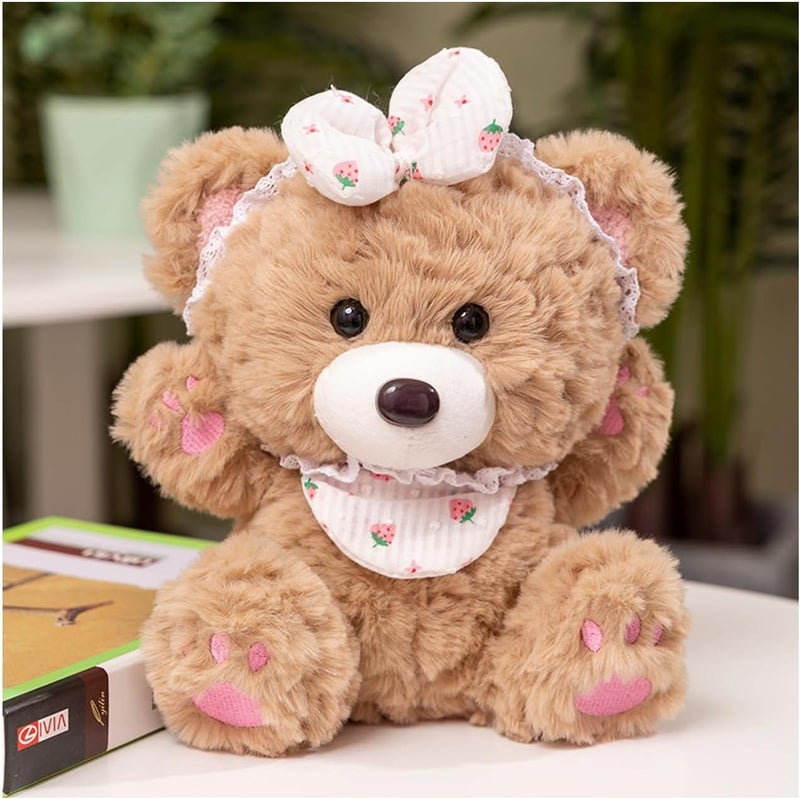 Luckam Adorable Bear Plush Toy with Bowknots, Kawaii Stuffed Teddy Bear Plush, Soft Plush Bears for Kids, Boys, Girls, Suitable Birthday Gift Ideas - Image 1