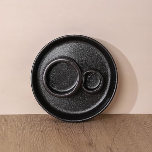HOCUROAY Ceramic Palo Santo and Sage Holder, Incense Holder for Palo Santo Sticks, Sage Burner Dish Stand with Ash Catcher, Modern Minimalist (Black) - Image 5