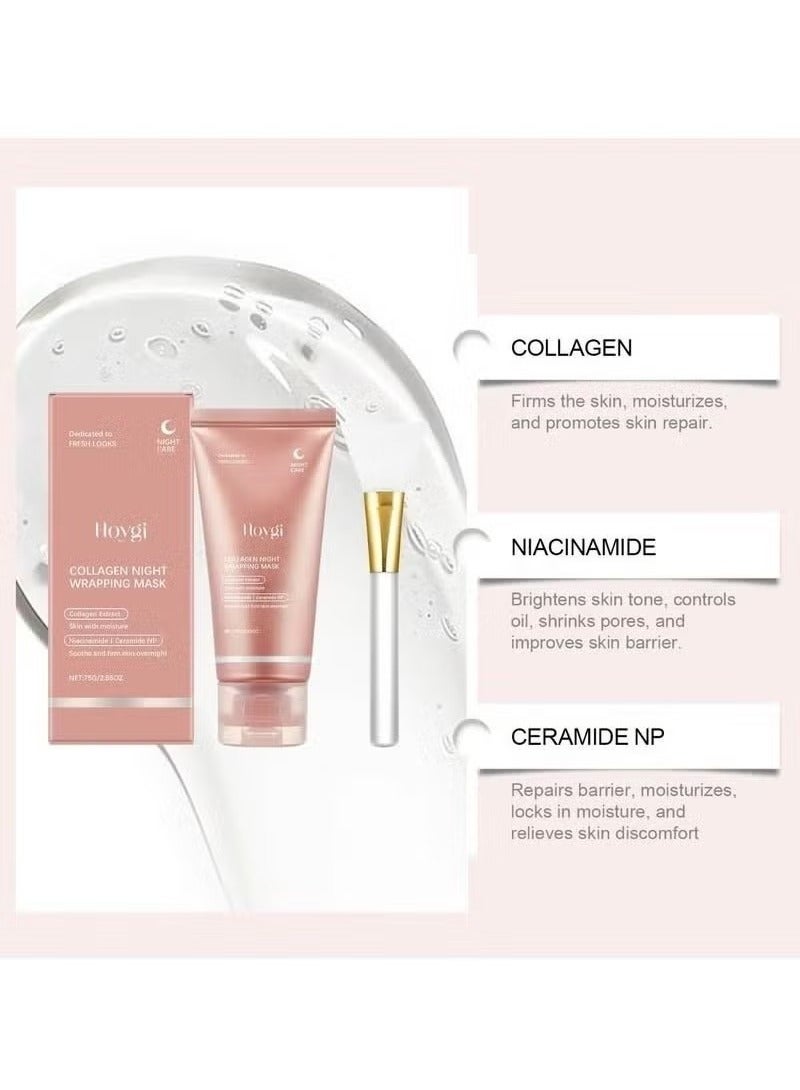 هويجي الكولاجين ليلة التفاف قناع تقشير مجموعة - مرونة وترطيب الرعاية ، والحد من الترهل والظلام - تحلل الكولاجين للبشرة لامعة - العناية بالبشرة الكورية ، 2.65 فلوريدا.oz - Image 2
