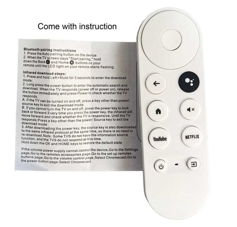 uehba Voice Replacement Remote Control for Google Chromecast 4K Snow Snow Streaming Media Player G9N9N GA01409-US GA01919-US GA01920-US GA01923-US (Remote Control Only) - Image 3