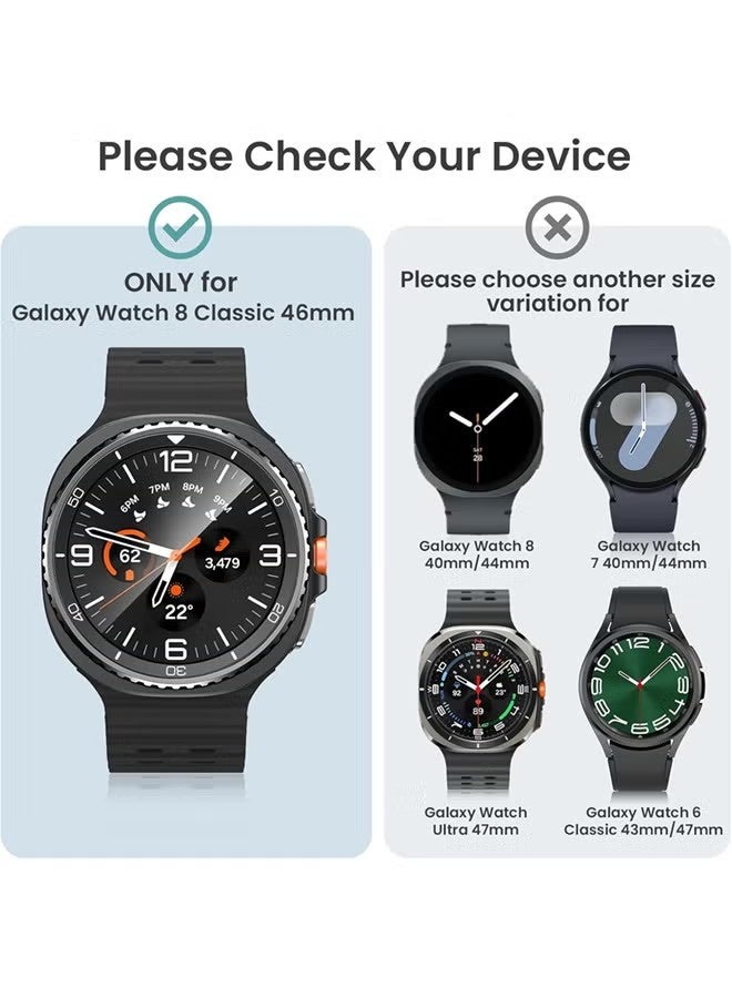 Samsung Galaxy Watch 8 Classic 2025 Screen Protector Case 46mm Accessories, Protective Face Cover, Hard Bumper Built-in Tempered Glass Film - Image 2