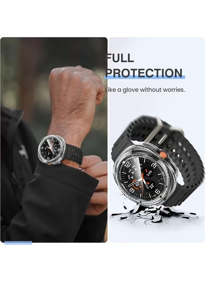 Samsung Galaxy Watch 8 Classic 2025 Screen Protector Case 46mm Accessories, Protective Face Cover, Hard Bumper Built-in Tempered Glass Film - Image 3