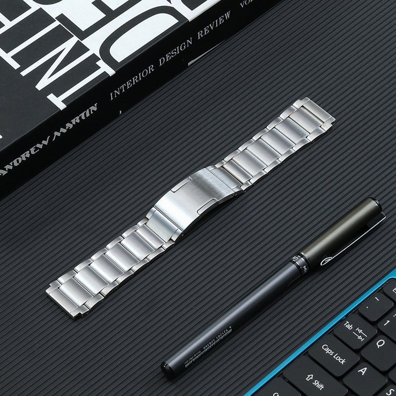 erorex For Huawei Watch 4 Pro/Gt3/Gt2 Porsche Ver 22Mm Three Strains Hw Buckle Titanium Steel Watch Band(Silver) - Image 2