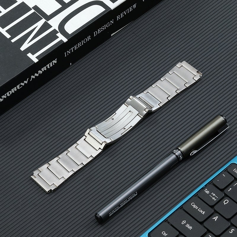 erorex For Huawei Watch 4 Pro/Gt3/Gt2 Porsche Ver 22Mm Three Strains Hw Buckle Titanium Steel Watch Band(Silver) - Image 3