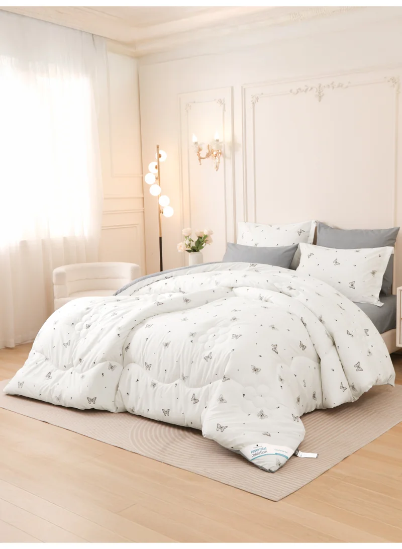Donetella KING 6-Pcs Printed King Comforter Set | Fits 200x200 cm Size Bed | Soft Brushed Microfiber | Reversible Printed Comforter | 350 GSM Down Alternative Fill  | Best Price UAE