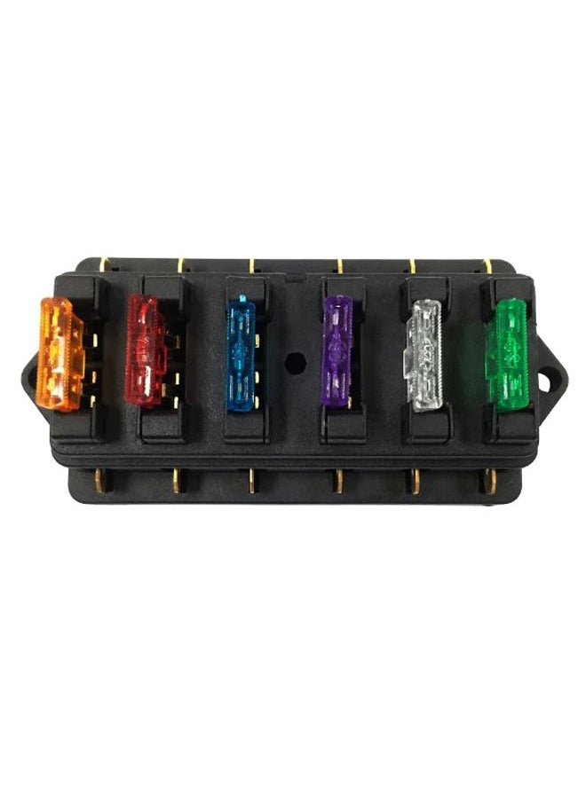 Generic 6-Piece Standard Fuses With 6 Way Fuse Holder Box Set Multicolour  - Image 2