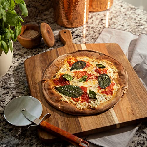 Home Beets Acacia Wood Cutting Board and Chopping Board with Handle for Meat, Cheese Board, Vegetables, Bread, and Charcuterie - Decorative Wooden Serving Board for Kitchen and Dining Room, Large 17" x 13" - Image 5