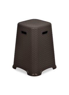 Baramada Plastic Stool for HomeHospital 6 Inch Square Brown Sturdy Lightweight SpaceSaving with wide base set of 2 