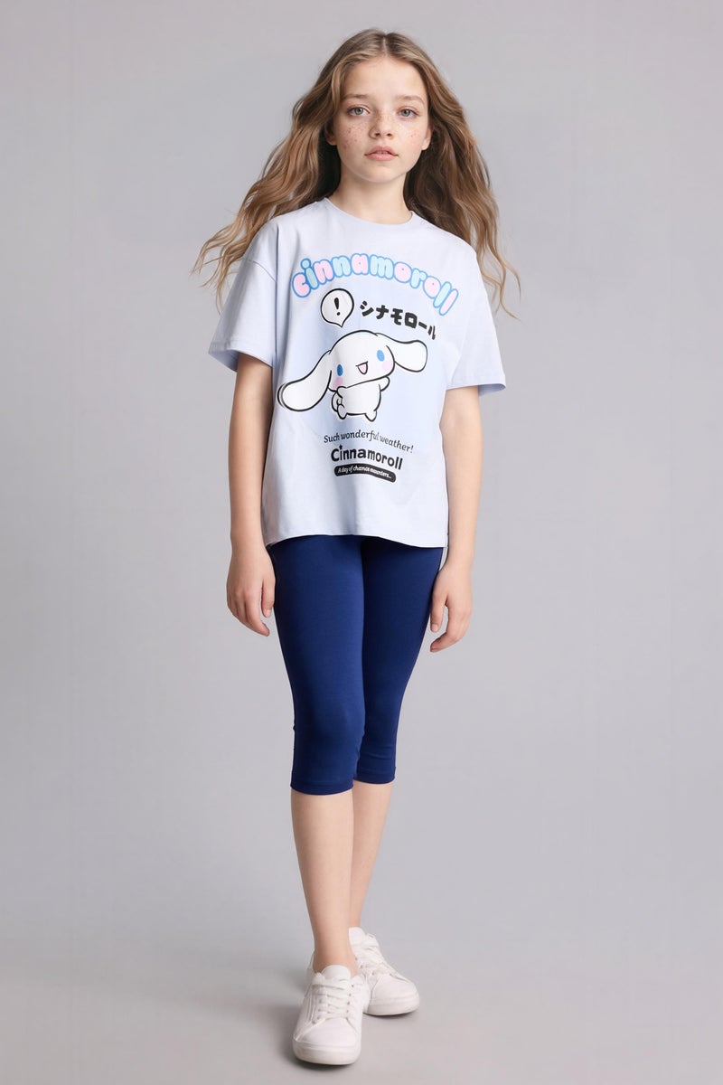 DeFacto Blue Girl Girl Capri Length Leggings Casual - Image 3